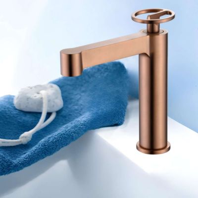 Robinet Mitigeur de Lavabo anti-calcaire Bec Bas Or Rose Cuivré IMEX OLIMPO BDC033-1ORC