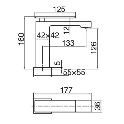 Robinet Mitigeur de Lavabo anti-calcaire Bec Bas Or Rose IMEX PISA BDP048-1ORC