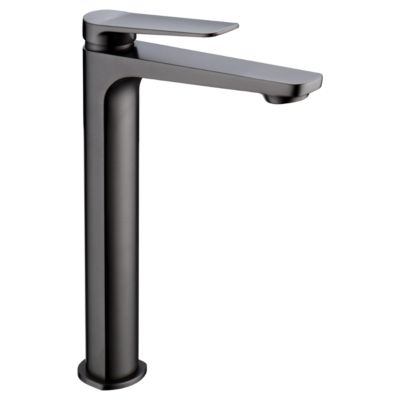 Robinet Mitigeur de Lavabo anti-calcaire Bec Haut Black Gun Métal IMEX NAPOLES BDN047-3BGM