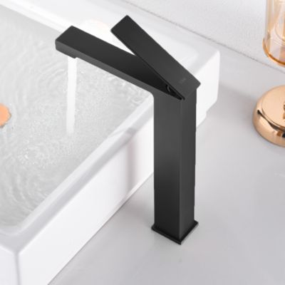 Robinet Mitigeur de Lavabo anti-calcaire Bec Haut Black Gun Métal IMEX PISA BDP048-3BGM