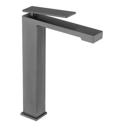 Robinet Mitigeur de Lavabo anti-calcaire Bec Haut Black Gun Métal IMEX PISA BDP048-3BGM