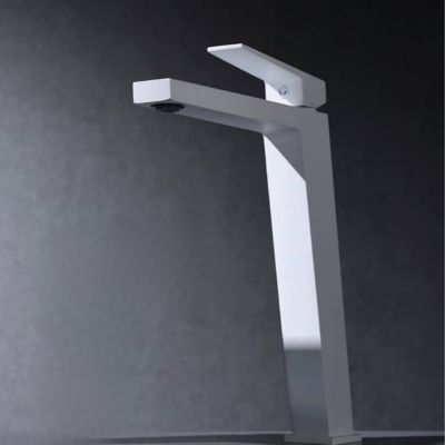 Robinet Mitigeur de Lavabo anti-calcaire Bec haut Blanc Mat IMEX ART BDAR025-3BL