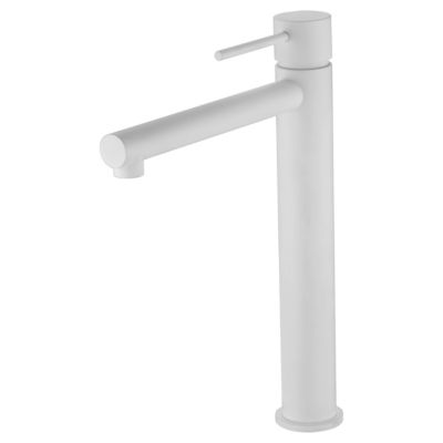 Robinet Mitigeur de Lavabo anti-calcaire Bec Haut Blanc Mat IMEX MILOS STICK BDYS045-3BL