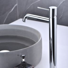 Robinet Mitigeur de Lavabo anti-calcaire Bec Haut Chrome IMEX GENOVA BDG053-3