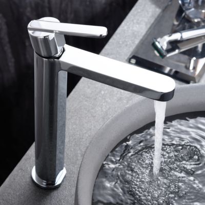 Robinet Mitigeur de Lavabo anti-calcaire Bec Haut Chrome IMEX ROMA BDR001-3