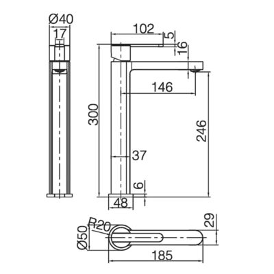 Robinet Mitigeur de Lavabo anti-calcaire Bec Haut Chrome IMEX ROMA BDR001-3