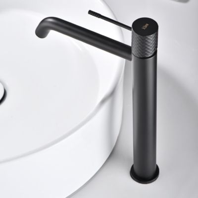 Robinet Mitigeur de Lavabo anti-calcaire Bec Haut Noir Mat IMEX GENOVA BDG053-3NG