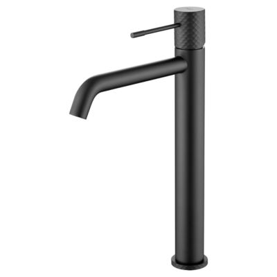 Robinet Mitigeur de Lavabo anti-calcaire Bec Haut Noir Mat IMEX GENOVA BDG053-3NG