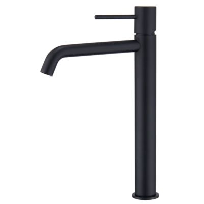 Robinet Mitigeur de Lavabo anti-calcaire Bec Haut Noir Mat IMEX MONZA BDM039-3NG