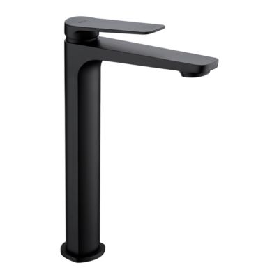 Robinet Mitigeur de Lavabo anti-calcaire Bec Haut Noir Mat IMEX NAPOLES BDN047-3NG