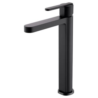 Robinet Mitigeur de Lavabo anti-calcaire Bec Haut Noir Mat IMEX ROMA BDR001-3NG