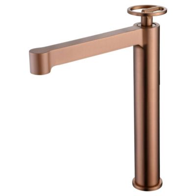 Robinet Mitigeur de Lavabo anti-calcaire Bec Haut Or Rose Cuivré IMEX OLIMPO BDC033-3ORC