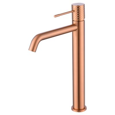 Robinet Mitigeur de Lavabo anti-calcaire Bec Haut Or Rose IMEX GENOVA BDG053-3ORC