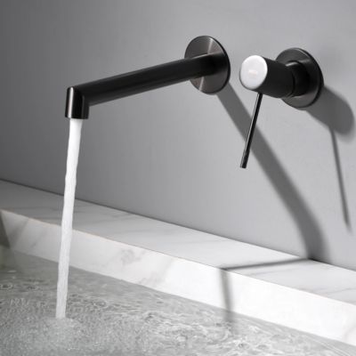 Robinet Mitigeur de Lavabo anti-calcaire Encastré Black Gun Métal IMEX LINE GLD038/BGM