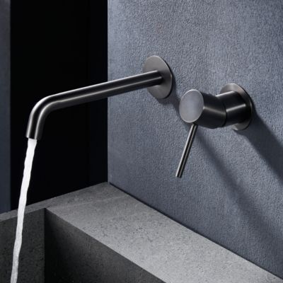 Robinet Mitigeur de Lavabo anti-calcaire Encastré Black Gun Métal IMEX MONZA GLM039/BGM