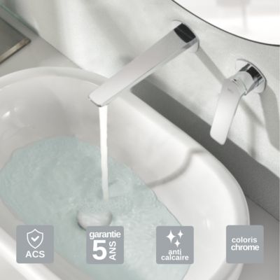 Robinet Mitigeur de Lavabo anti-calcaire encastré Chrome IMEX NAPOLES GLN047