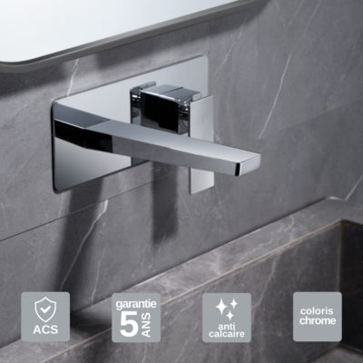 Robinet Mitigeur de Lavabo anti-calcaire encastré Chrome IMEX PISA GLP048