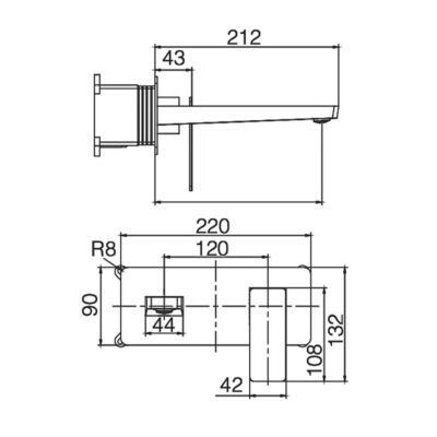 Robinet Mitigeur de Lavabo anti-calcaire encastré Chrome IMEX PISA GLP048