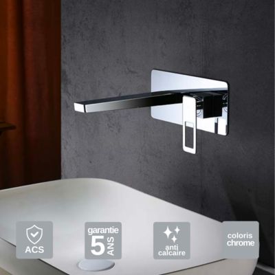 Robinet Mitigeur de Lavabo anti-calcaire Encastré Chrome IMEX SUECIA BDC032-4