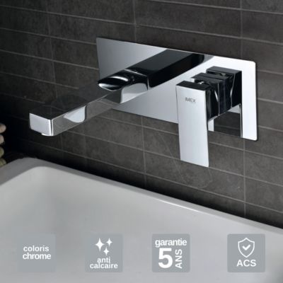 Robinet Mitigeur de Lavabo anti-calcaire Encastré Chrome IMEX SUIZA GLE020