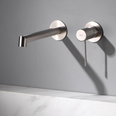 Robinet Mitigeur de Lavabo anti-calcaire Encastré Nickel Brossé IMEX LINE GLD038/NQ