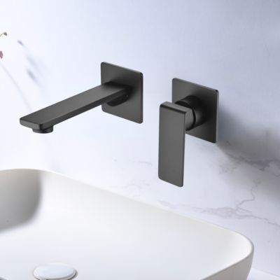 Robinet Mitigeur de Lavabo anti-calcaire Encastré Noir Mat IMEX FIYI GLF016/NG