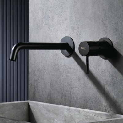 Robinet Mitigeur de Lavabo anti-calcaire Encastré Noir Mat IMEX MONZA GLM039/NG