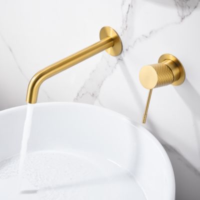 Robinet Mitigeur de Lavabo anti-calcaire Encastré Or Brossé IMEX GENOVA GLG053/OC