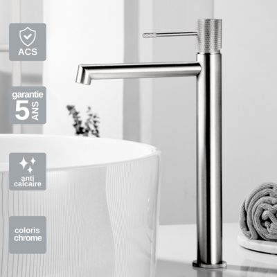 Robinet Mitigeur de Lavabo anti-calcaire Haut Chrome IMEX LINE BDD038-3