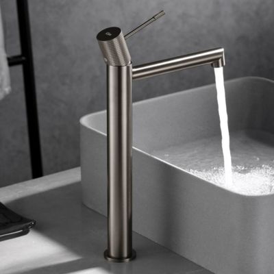 Robinet Mitigeur de Lavabo anti-calcaire Haut Nickel Brossé IMEX LINE BDD038-3NQ