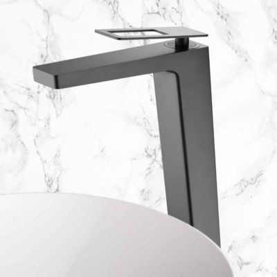 Robinet Mitigeur de Lavabo anti-calcaire Haut Noir Mat IMEX SUECIA BDC032-3NG