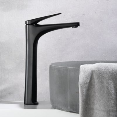 Robinet Mitigeur de Lavabo Bec Haut anti-calcaire Noir Mat IMEX DELOS BDD055-3NG