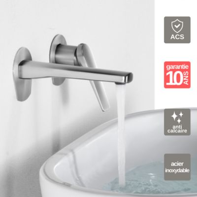 Robinet Mitigeur de Lavabo Encastré anti-calcaire Acier Inoxydable IMEX DELOS GLD055/AC