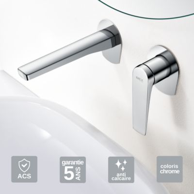 Robinet Mitigeur de Lavabo Encastré anti-calcaire Chrome IMEX DELOS GLD055