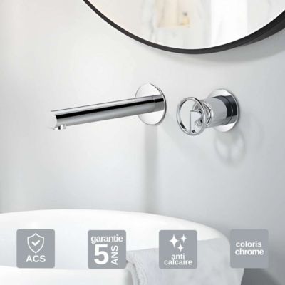 Robinet Mitigeur de Lavabo encastré anti-calcaire Chrome IMEX OLIMPO GLC033