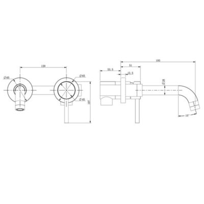 Robinet mitigeur de lavabo encastré MURO acier brossé