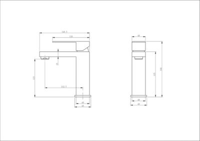 Robinet, mitigeur de lavabo pour salle de bain carré (Gris brossé) LuxuryBain