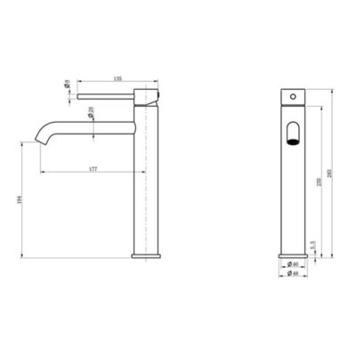 Robinet mitigeur de lavabo thermostatique GRAZIOSA acier brossé