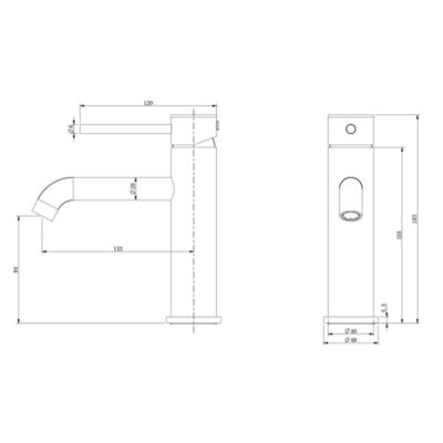 Robinet mitigeur de lavabo thermostatique PICCOLA noir mat