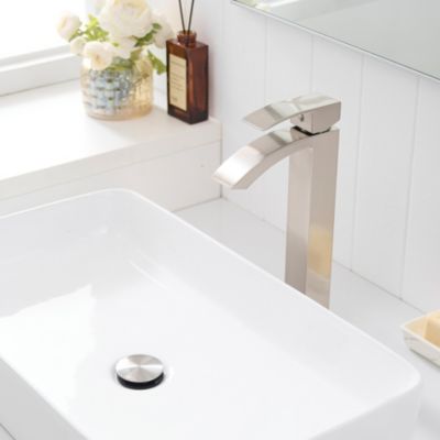 Robinet mitigeur haut bec cascade LERIO XL chrome brossé - Saniverre