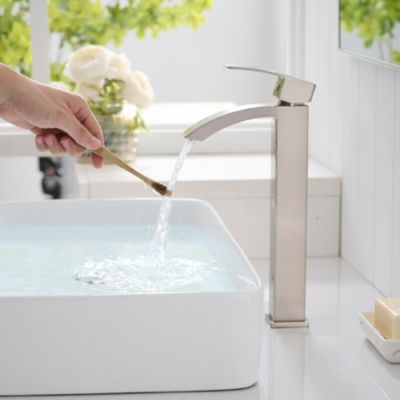 Robinet mitigeur haut bec cascade LERIO XL chrome brossé - Saniverre