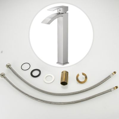 Robinet mitigeur haut bec cascade LERIO XL chrome brossé - Saniverre