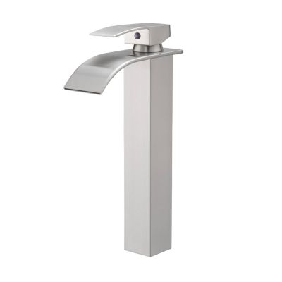 Robinet mitigeur haut TIBRE XL bec cascade chrome brossé gris - Saniverre