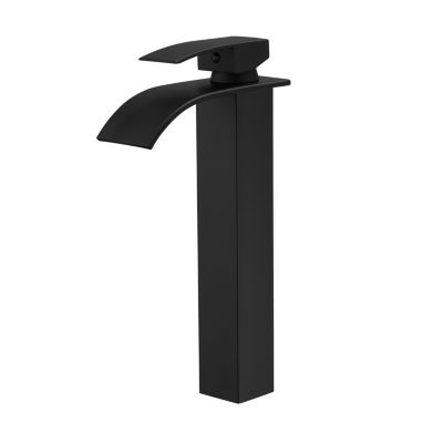 Robinet mitigeur haut TIBRE XL bec cascade noir chromé - Saniverre