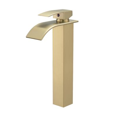 Robinet mitigeur haut TIBRE XL bec cascade or brossé - Saniverre