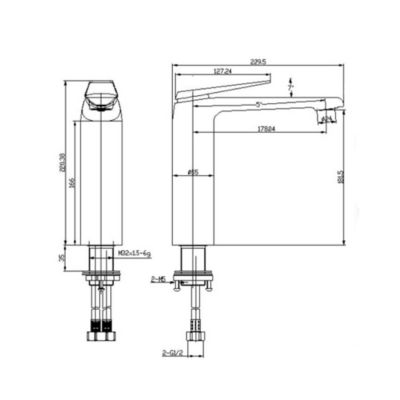 Robinet mitigeur lavabo mi-haut Chromé - Ptolémée