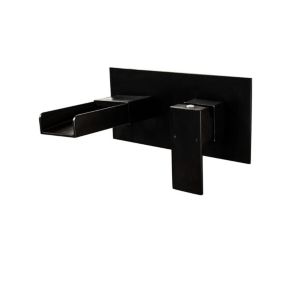 Robinet mitigeur lavabo mural cascade Noir - Alnair