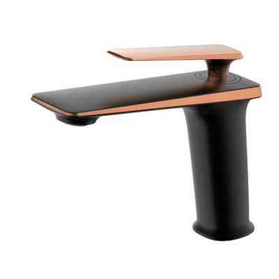 Robinet mitigeur lavabo Noir & Or rose - Brittia