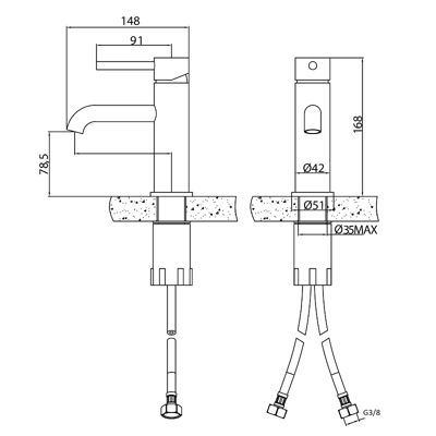 Robinet mitigeur lavabo PICO or brosse