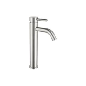 Robinet mitigeur mécanique arrondi en inox - Coloris nickel brossé - H29,6 cm - SALAVAN